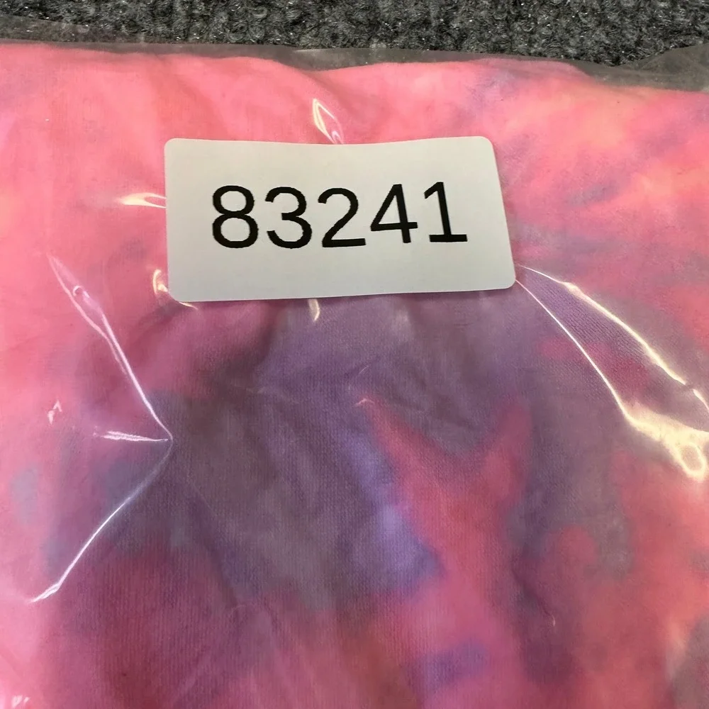PINK Tube Top Womens Size L Pink Purple Tie Dye Strapless Cropped Stretch Summer